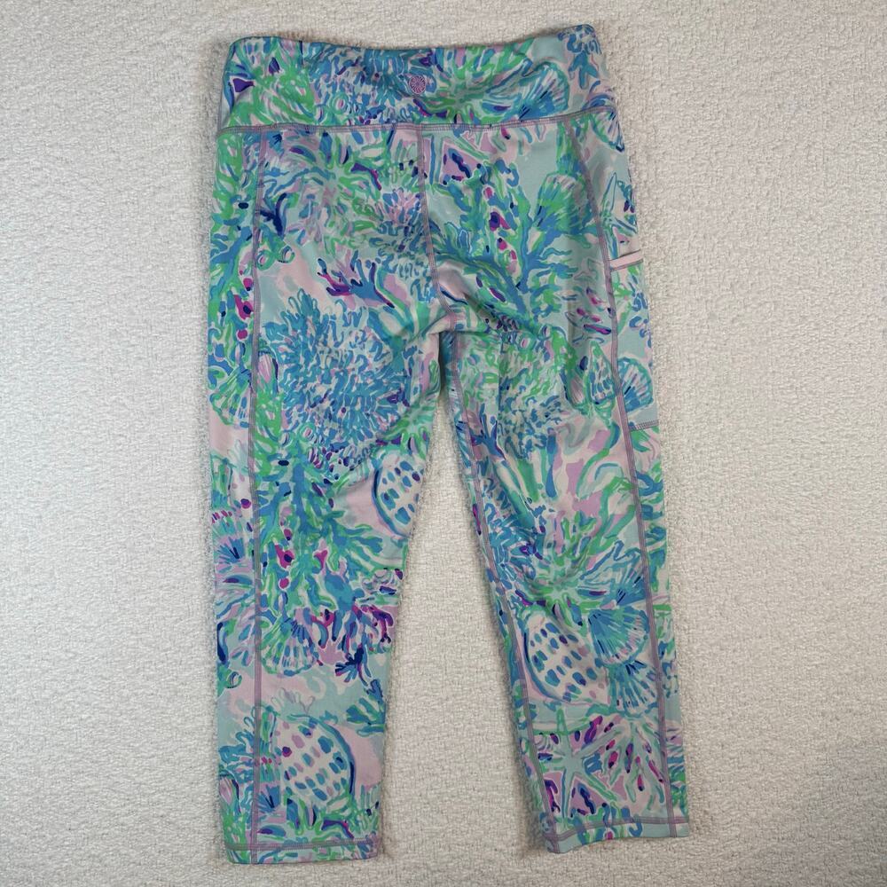 Lilly Pultzer womens luxletic cropped leggins size med floral bright - Picture 3 of 8